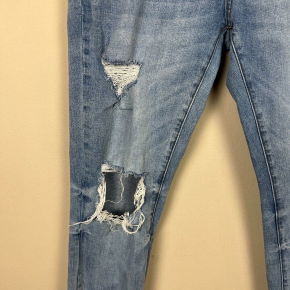 KanCan Jeans Womens 11/29 Blue Girlfriend‎ Mid Rise Distressed Denim Button Fly - Picture 4 of 12